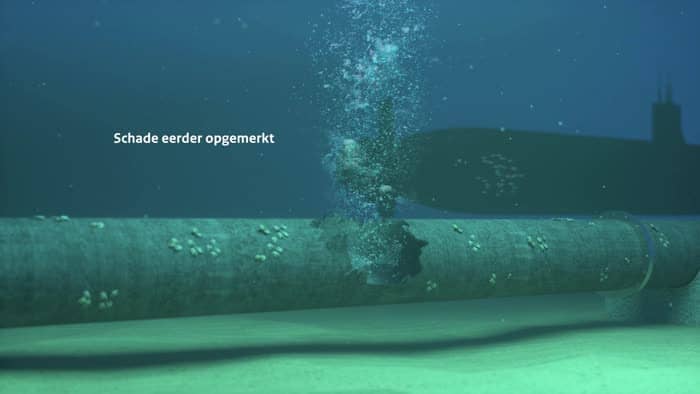 Offshore boei in de Noordzee, met op de achtergrond zee en windmolens, gebruikt als visual bij digitalisering en onderhoud van energie-infrastructuur.